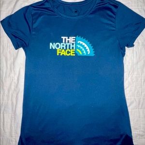 The North Face blue logo T shirt